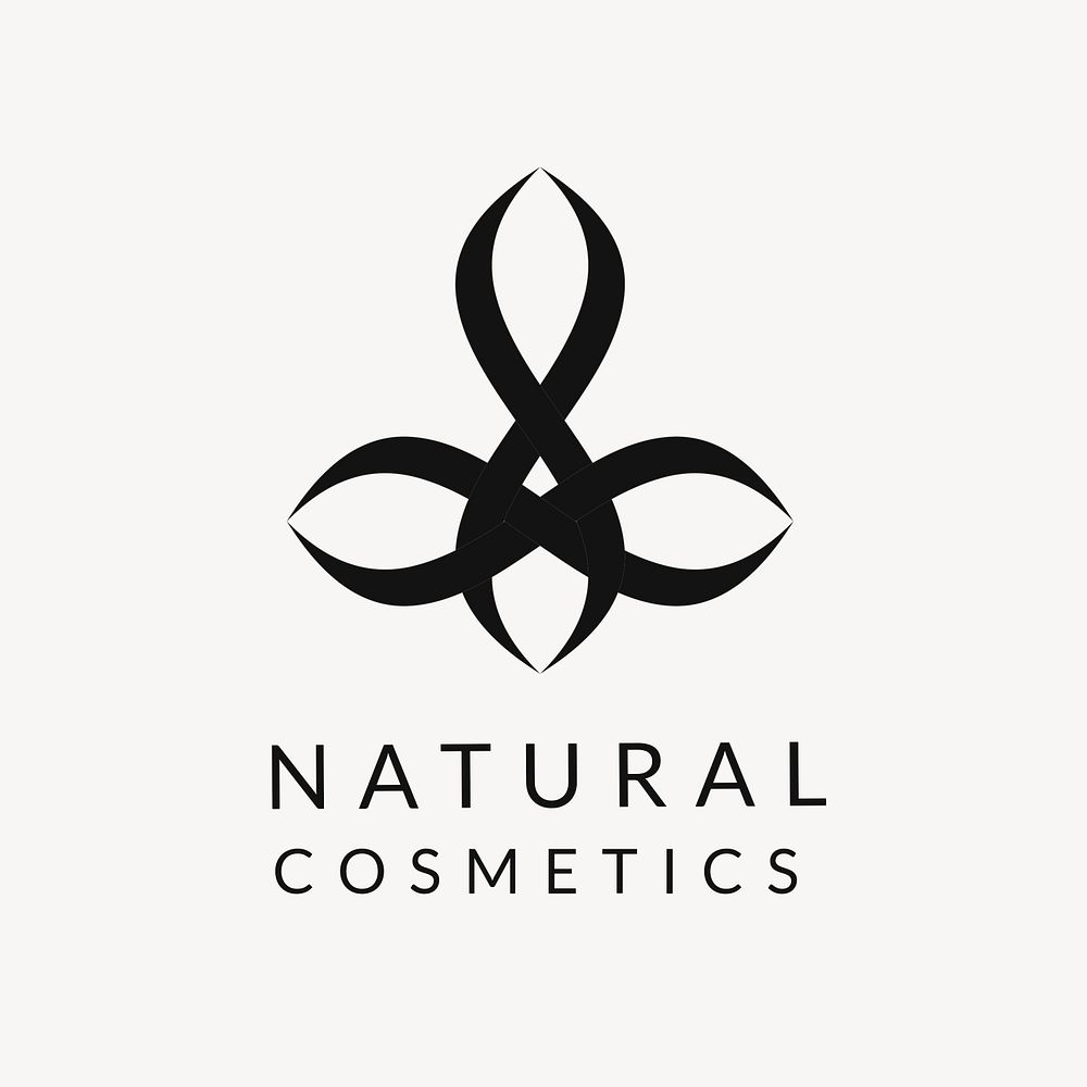 Natural cosmetics logo template, beauty business psd