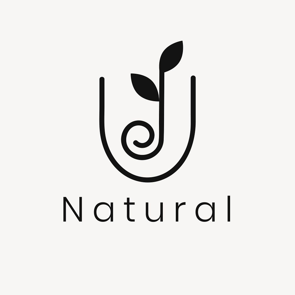 Wellness leaf logo template, modern nature design vector