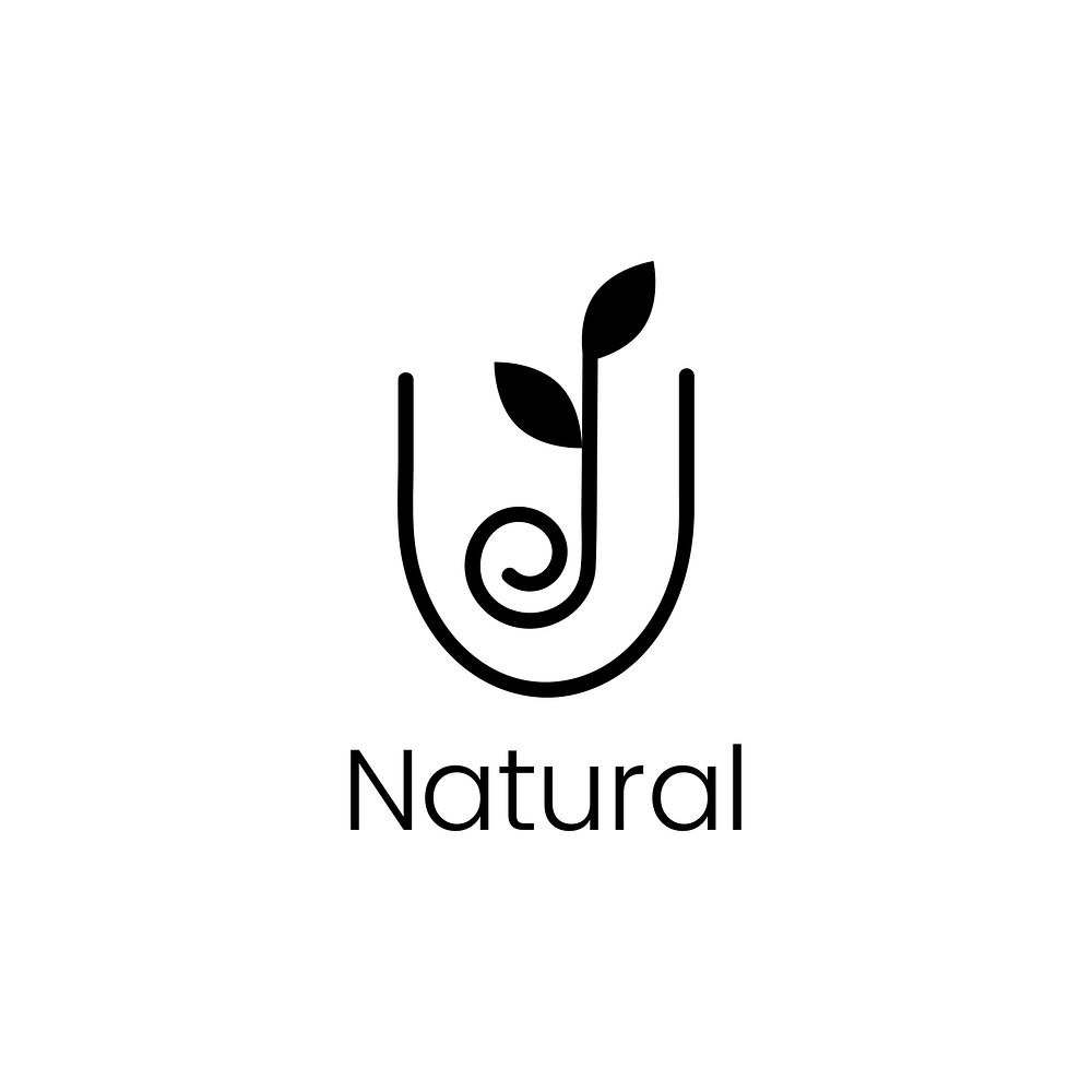 Natural leaf branding logo illustration