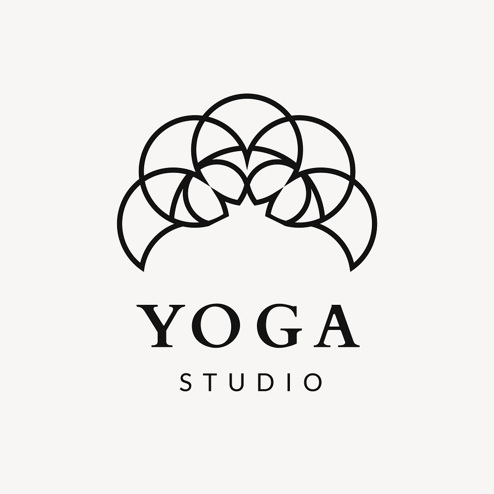 Yoga studio logo template, wellness modern design vector