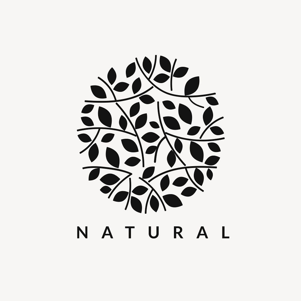 Natural spa logo template, beauty cosmetic business vector