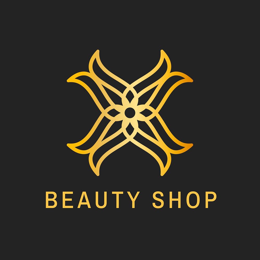 Modern beauty shop logo, flower professional creative design psd