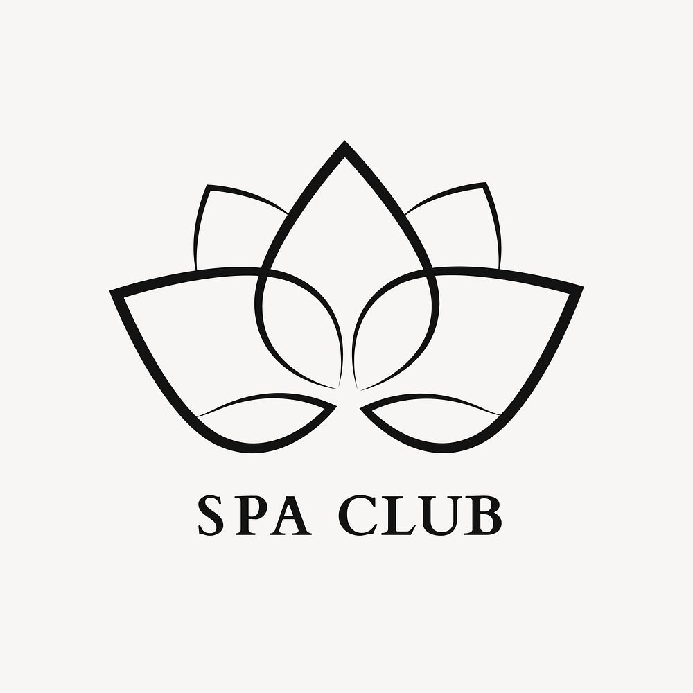 Wellness spa logo template, flower nature professional design vector