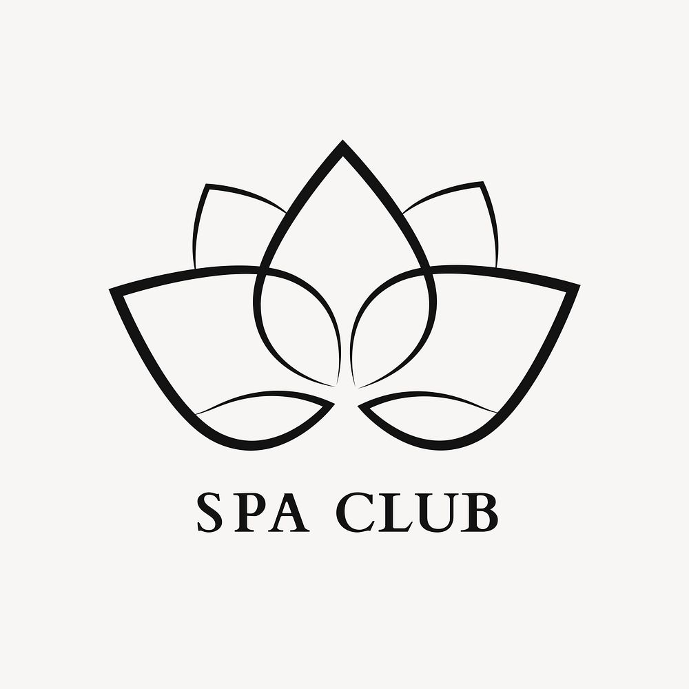 Wellness spa logo template, flower nature professional design psd