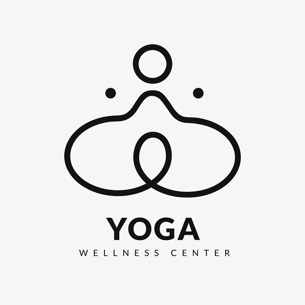 Yoga wellness center logo template, creative modern design vector