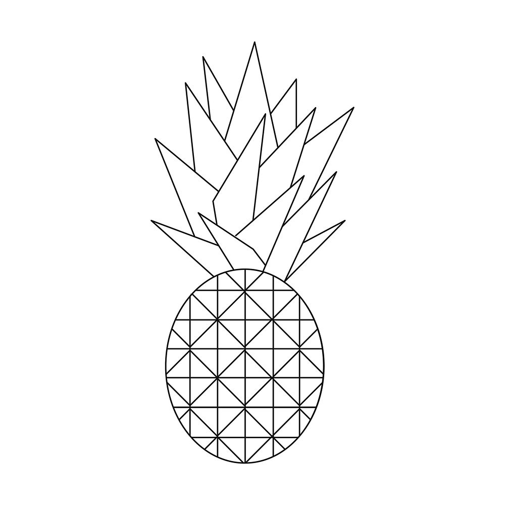 Linear illustration of a pineapple