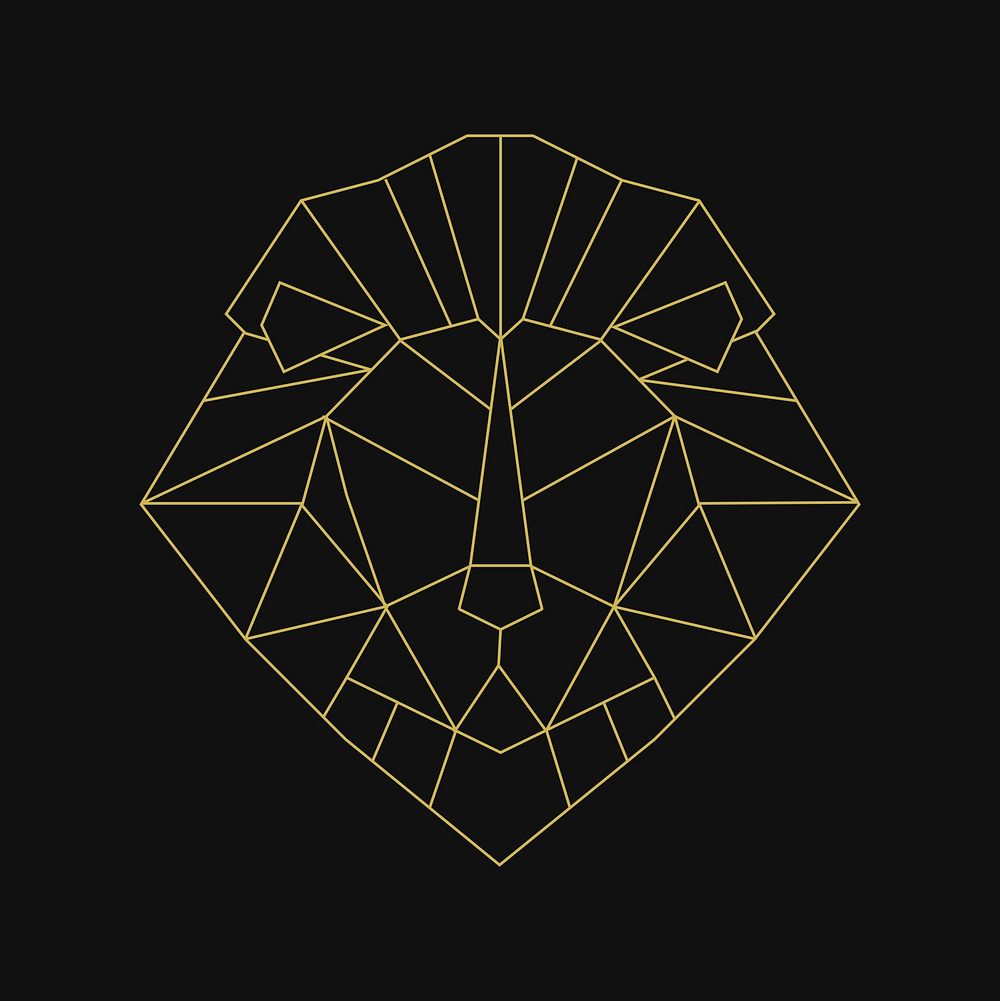Linear illustration of a lion's head