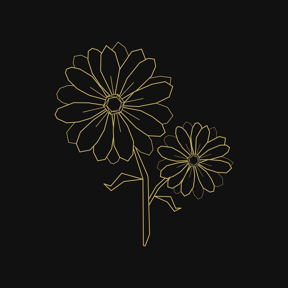 Linear illustration of a flower