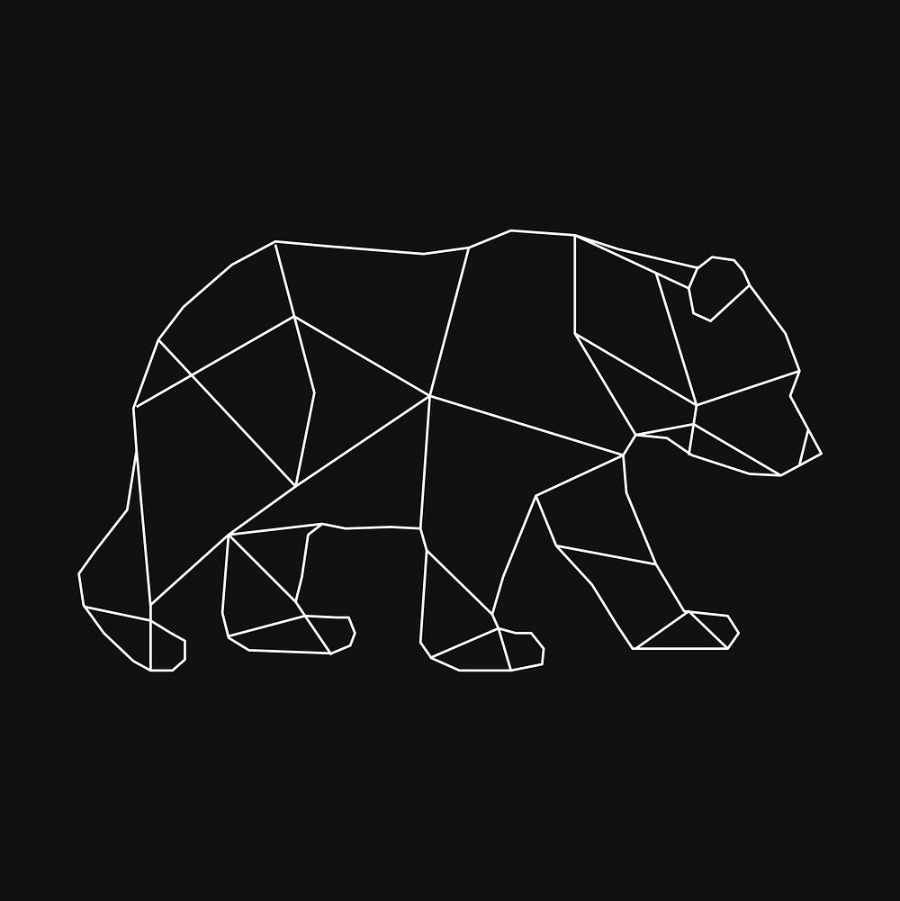 Linear illustration of a bear