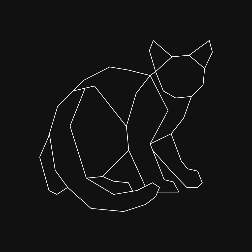 Linear illustration of a cat