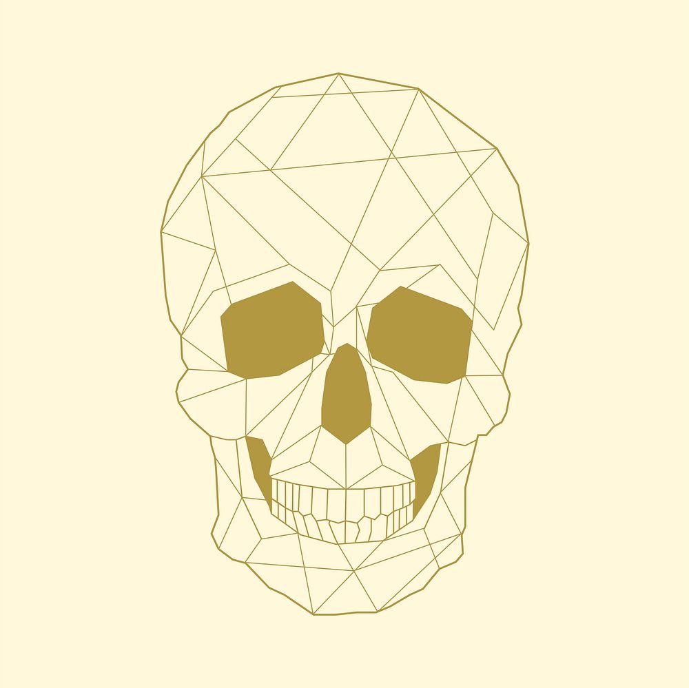 Linear illustration of a skull