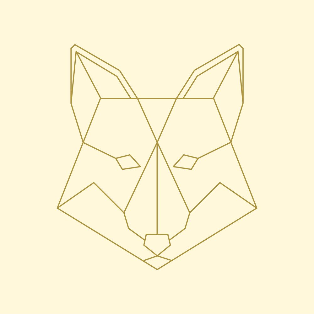 Linear illustration of a fox' head