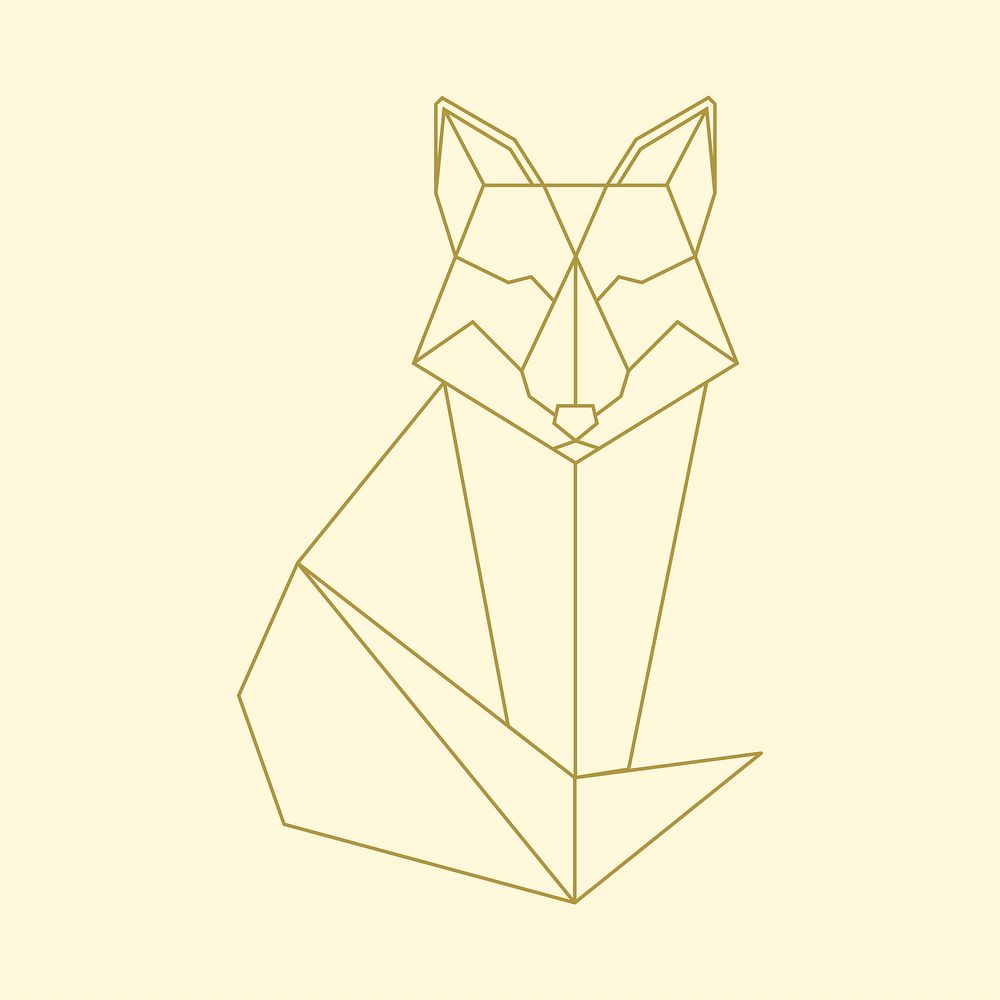 Linear illustration of a fox