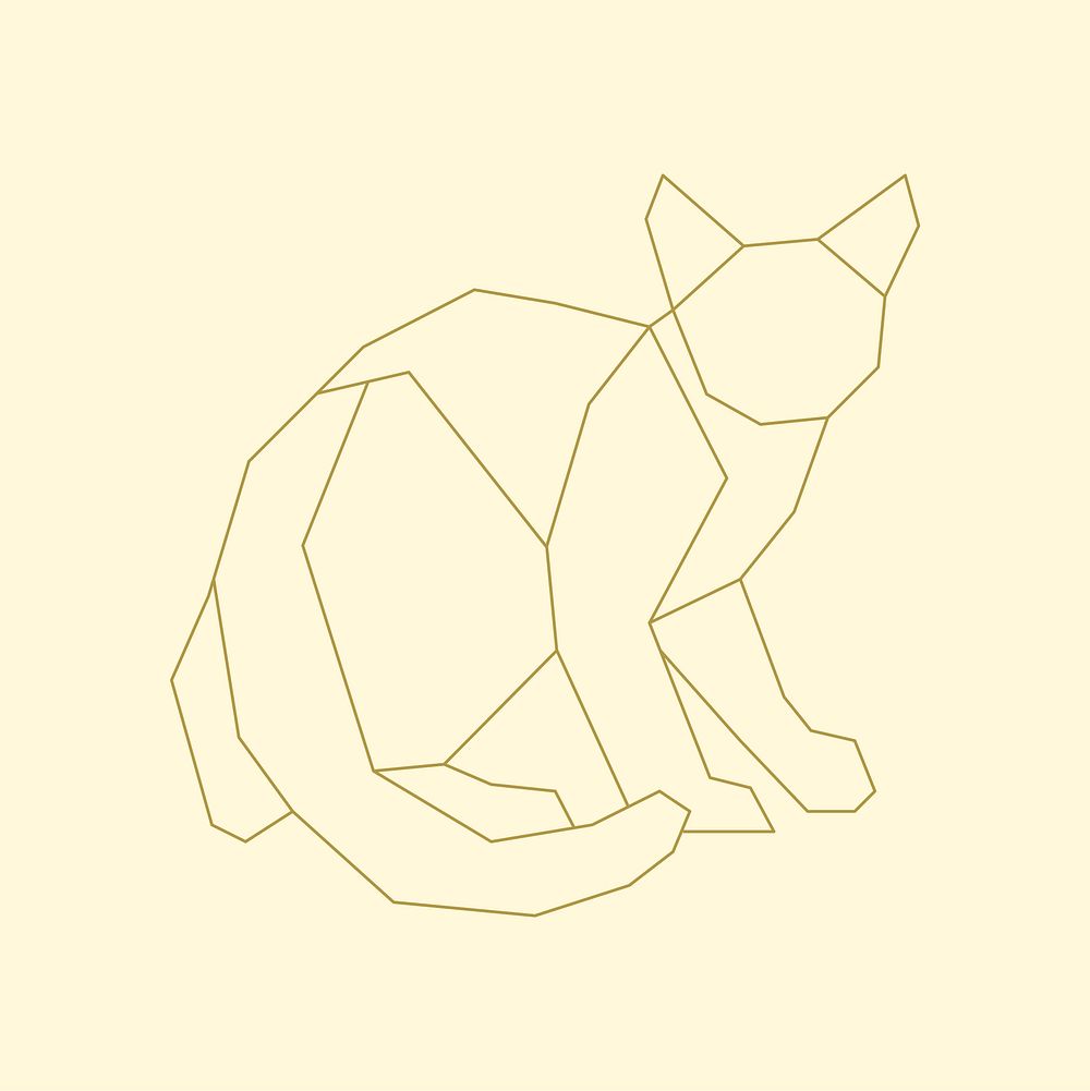 Linear illustration of a cat
