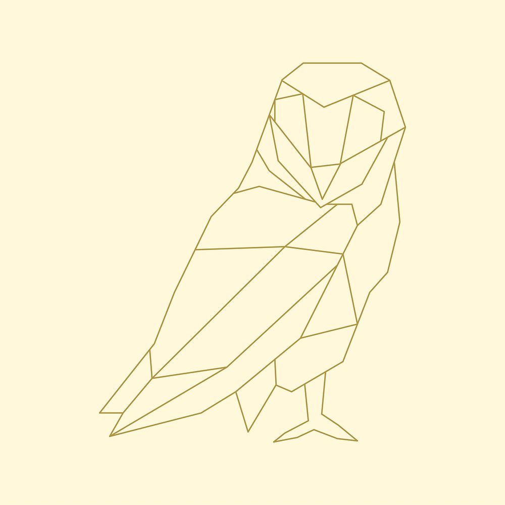 Linear illustration of a bird animal