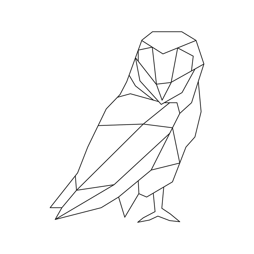 Linear illustration of a bird animal