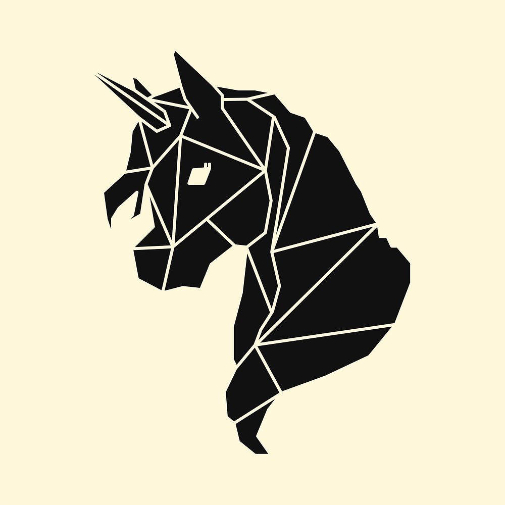 Linear illustration of a unicorn