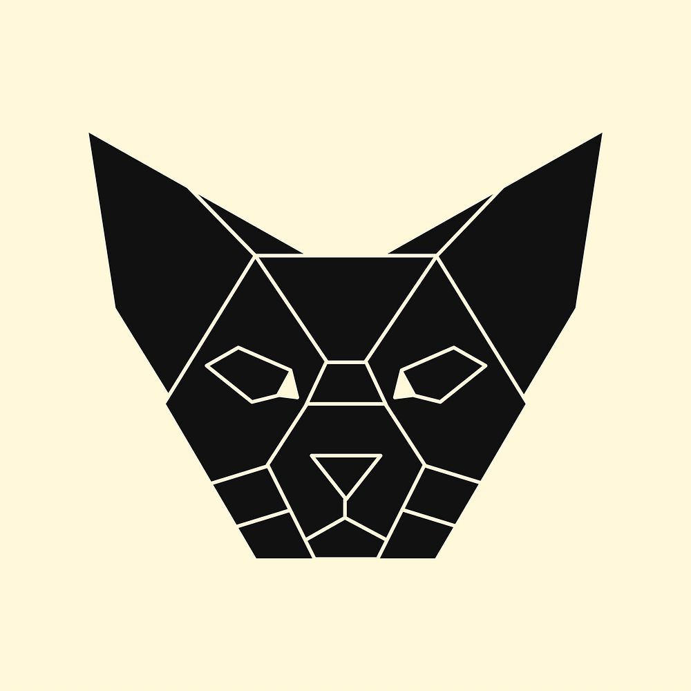 Linear illustration of a cat's head