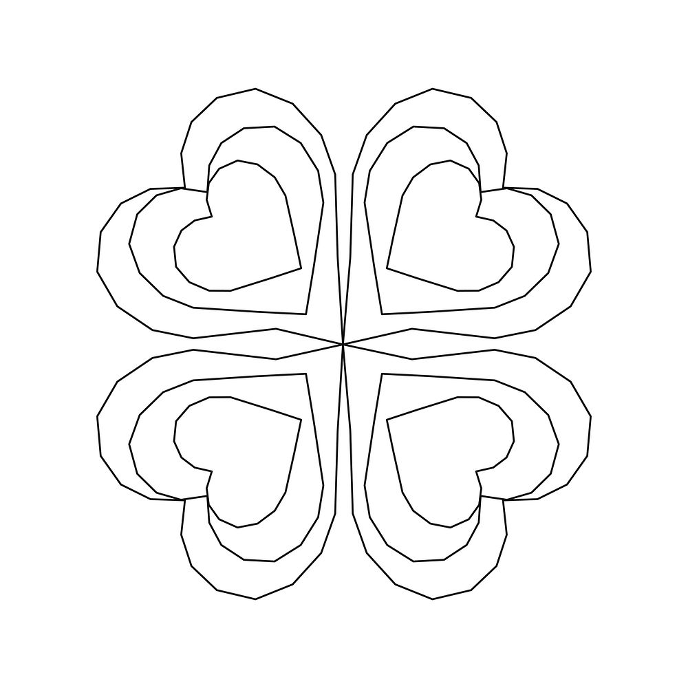 Linear illustration of a clover leaf