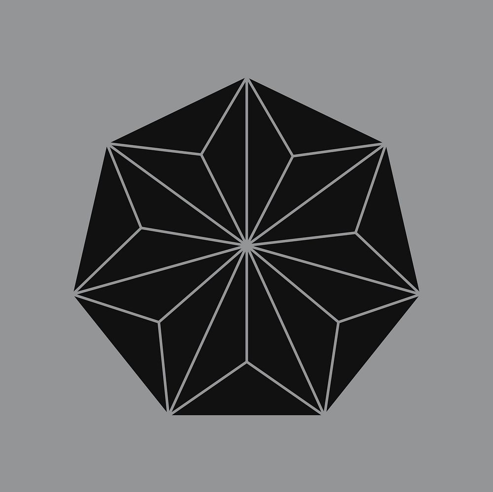 Linear illustration of a geometric shape