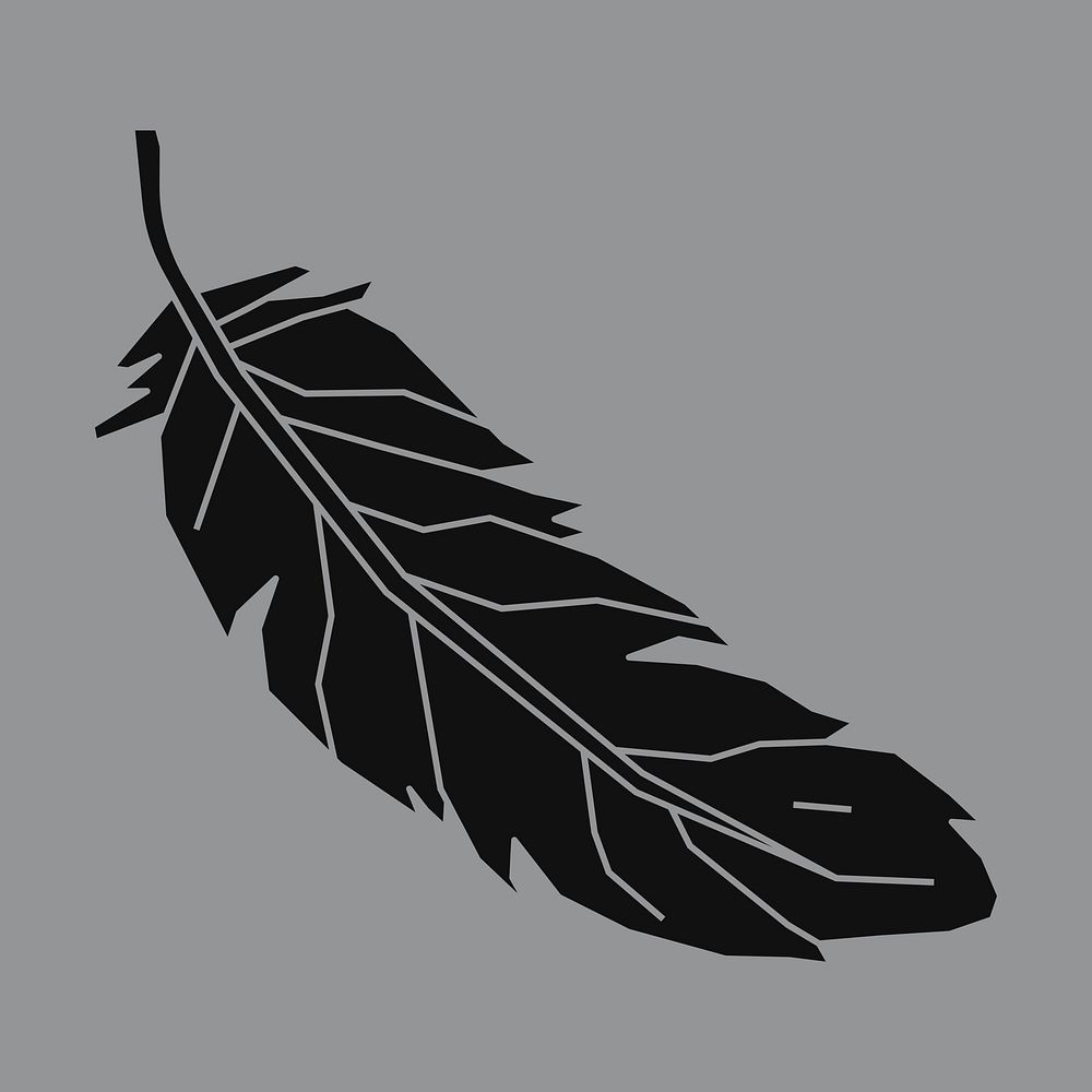 Linear illustration of a feather
