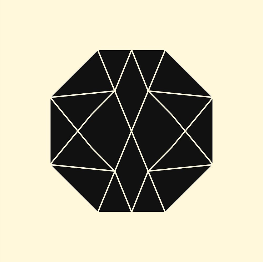Linear illustration of a geometric shape