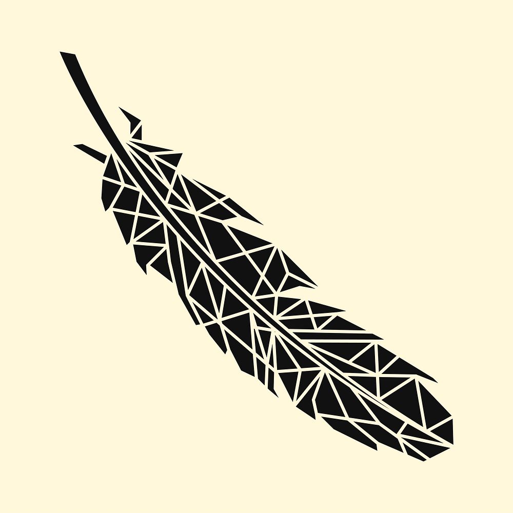 Linear illustration of a feather