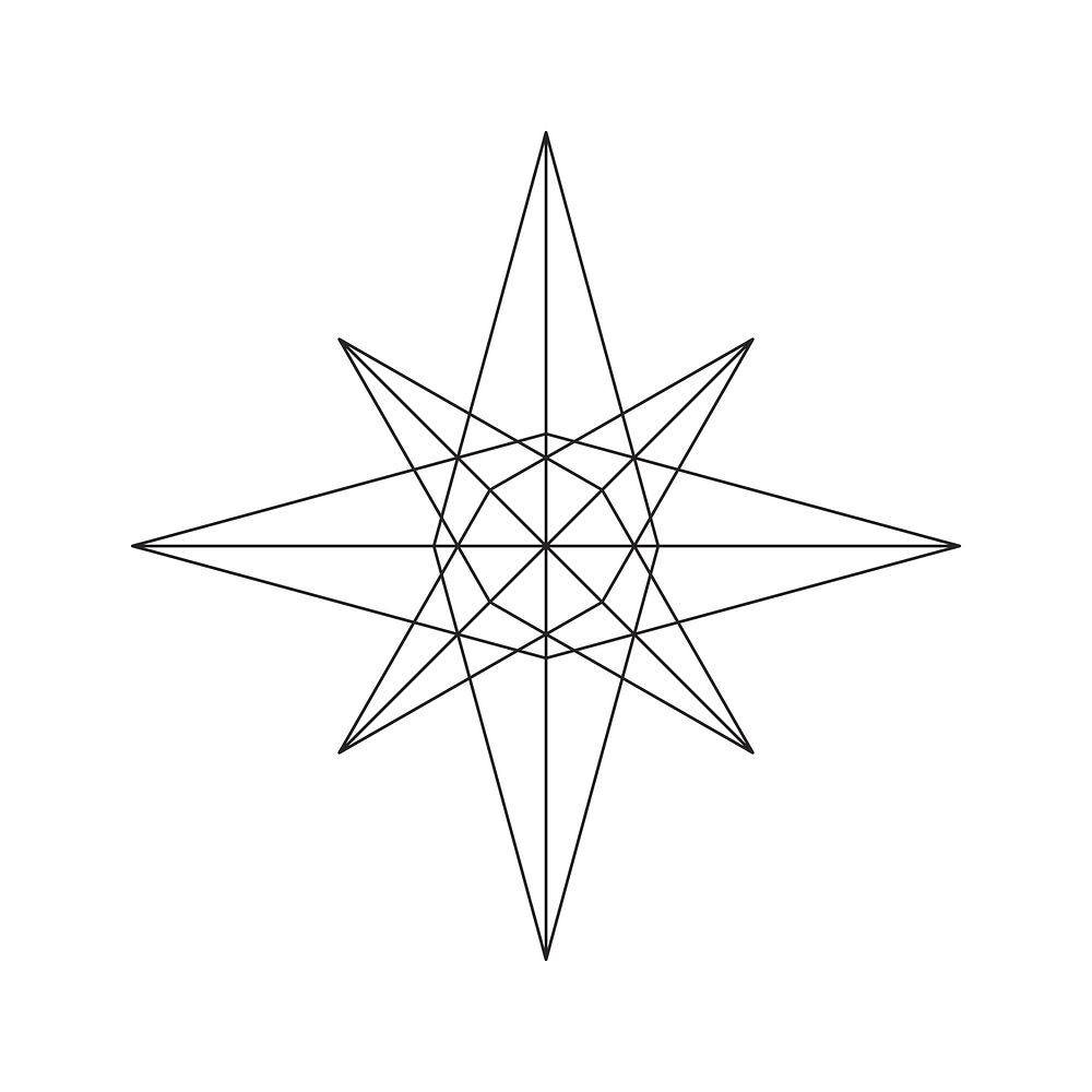 Linear illustration of a star