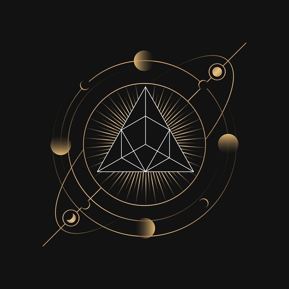 Geometric triangle mystic symbol vector