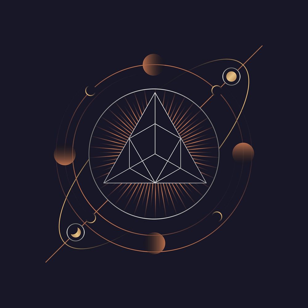 Geometric triangle mystic symbol vector