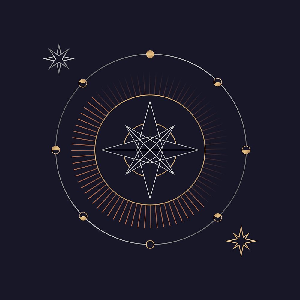 Geometric star mystic symbol vector