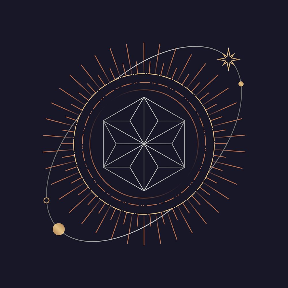 Geometric star mystic symbol vector