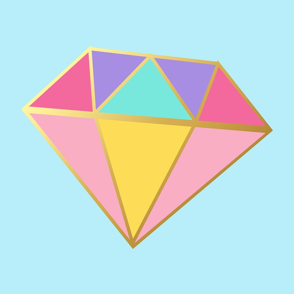 Colorful crystal diamond icon vector
