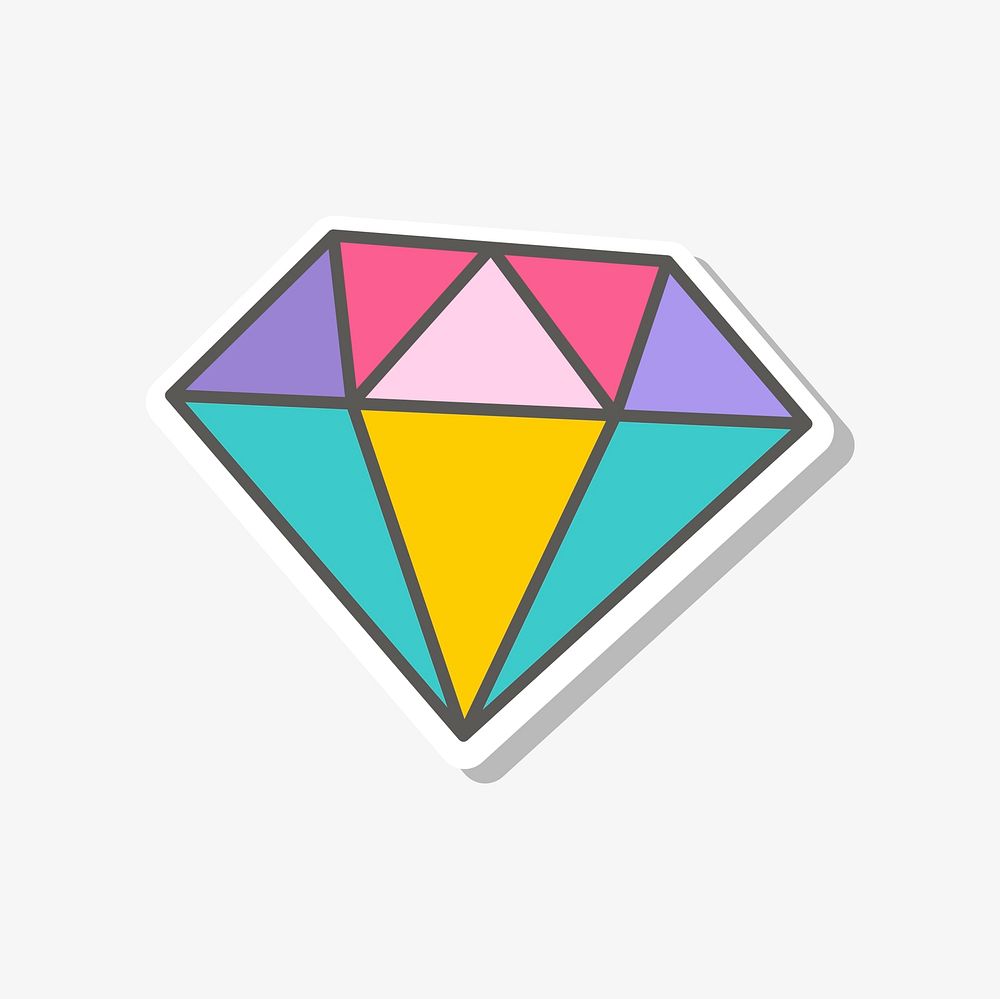 Colorful crystal diamond icon vector
