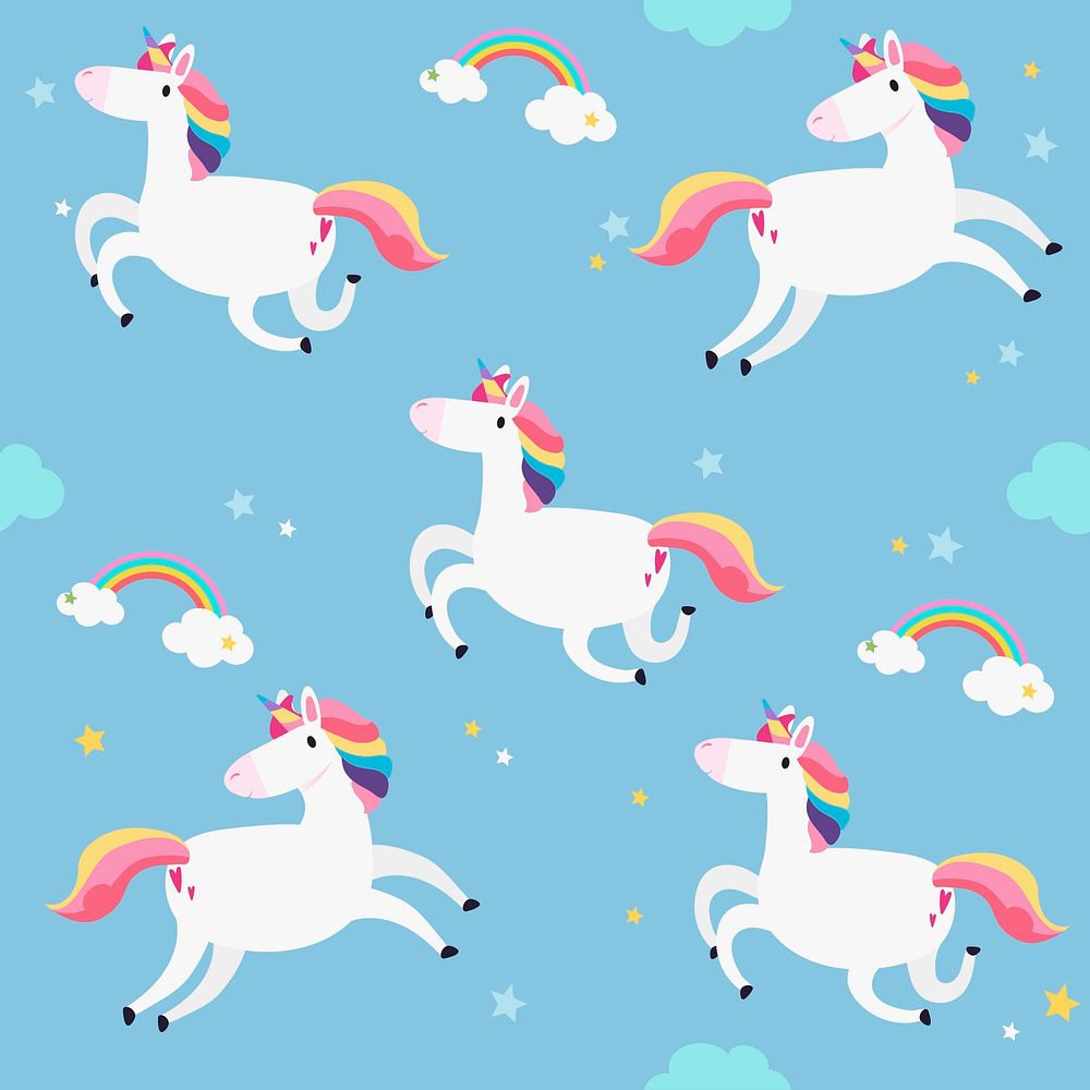 Unicorn seamless pattern background vector
