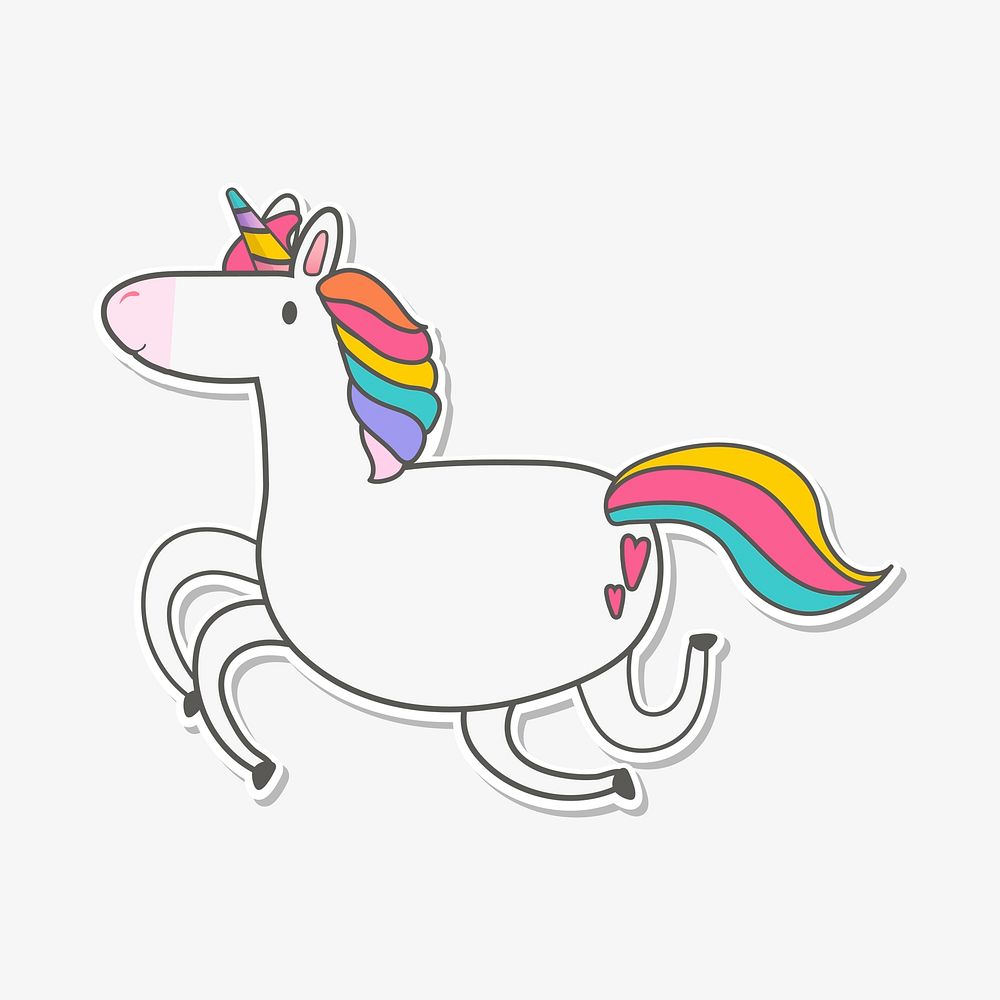 Magical rainbow unicorn illustration vector