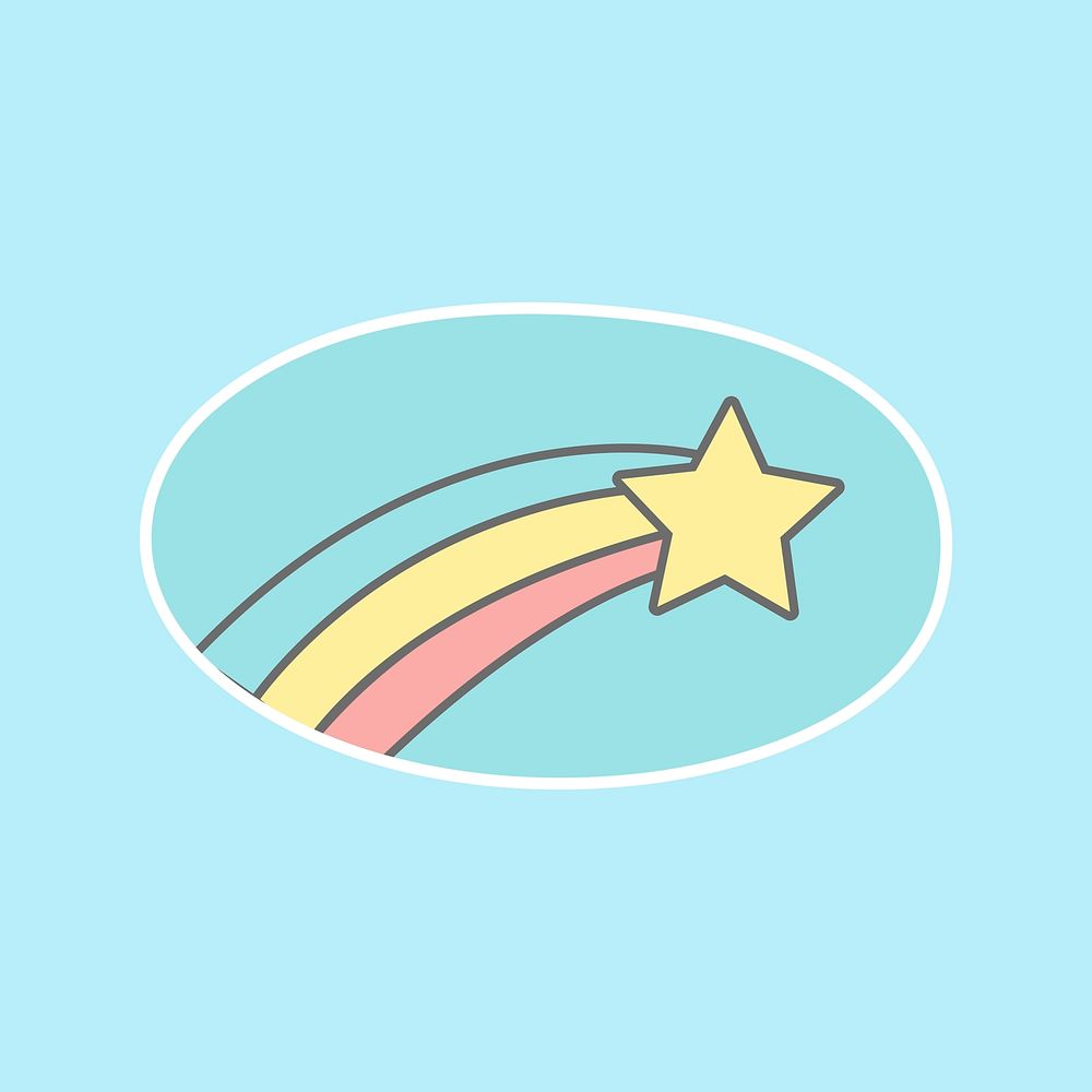 Colorful shooting star icon vector