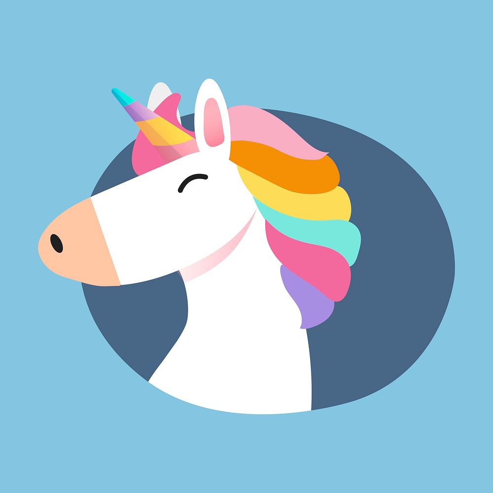 Magical rainbow unicorn illustration vector