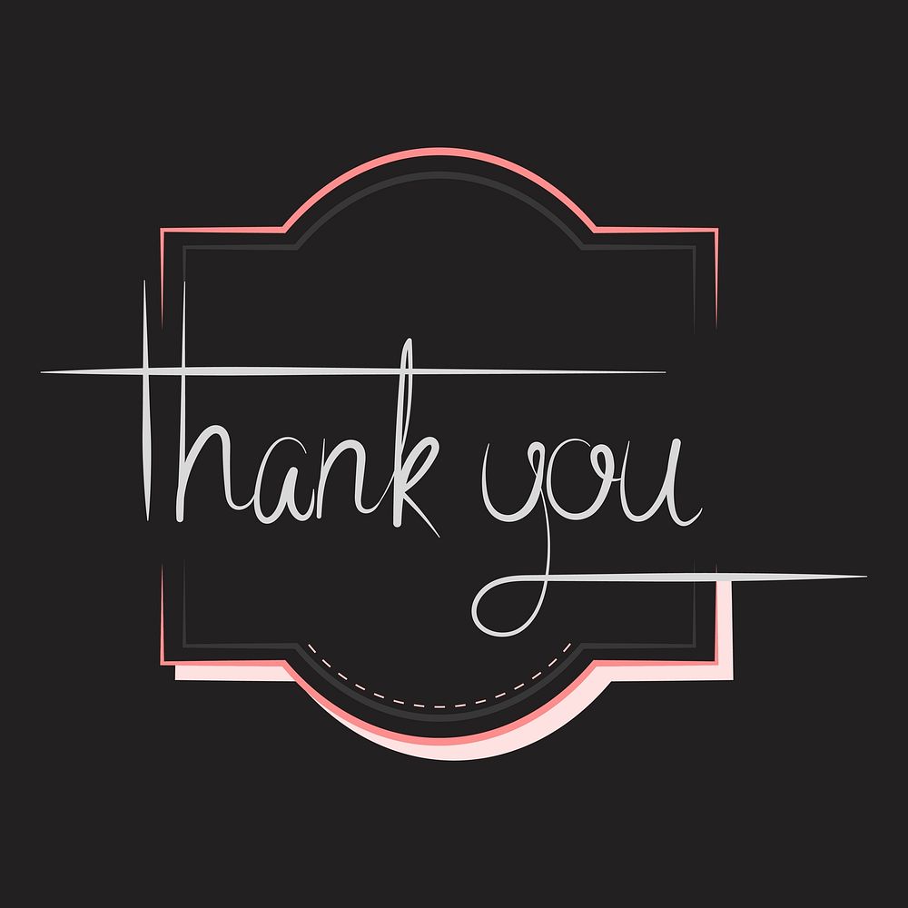 Thank you typography design vector