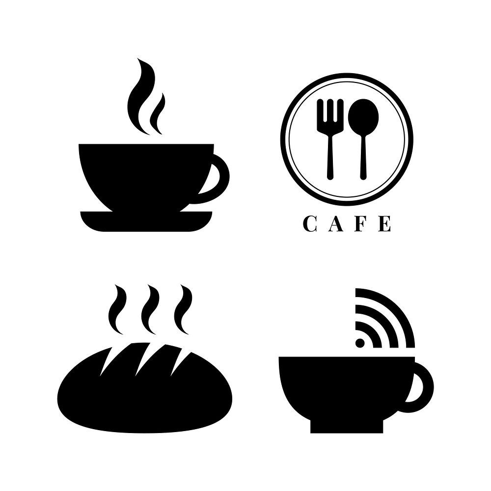 Coffee shop icon vector set