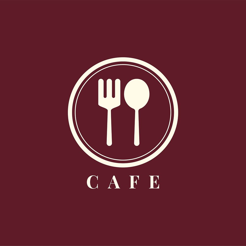 Spoon and fork cafe icon vector