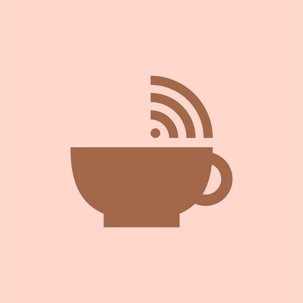 Coffee cup with wifi signal icon vector