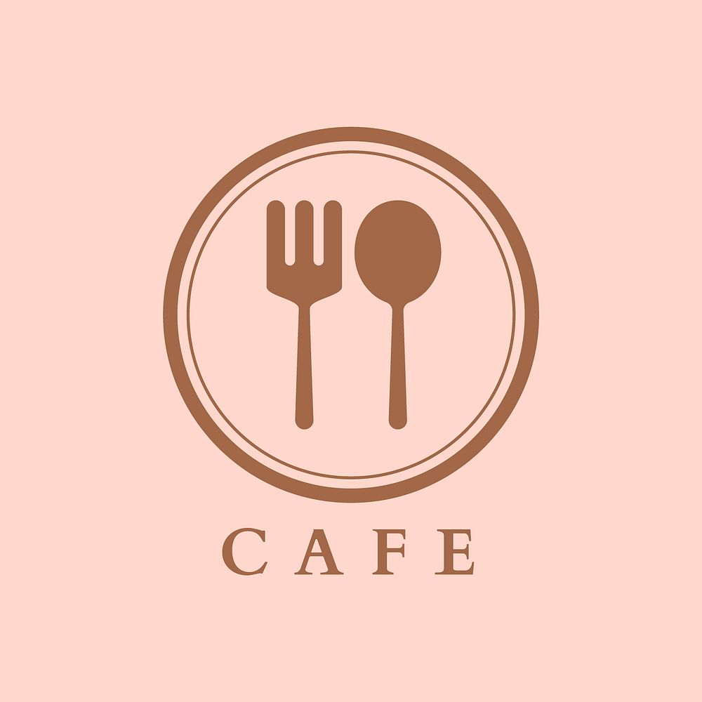 Cafe logo food business template for branding design, minimal style vector