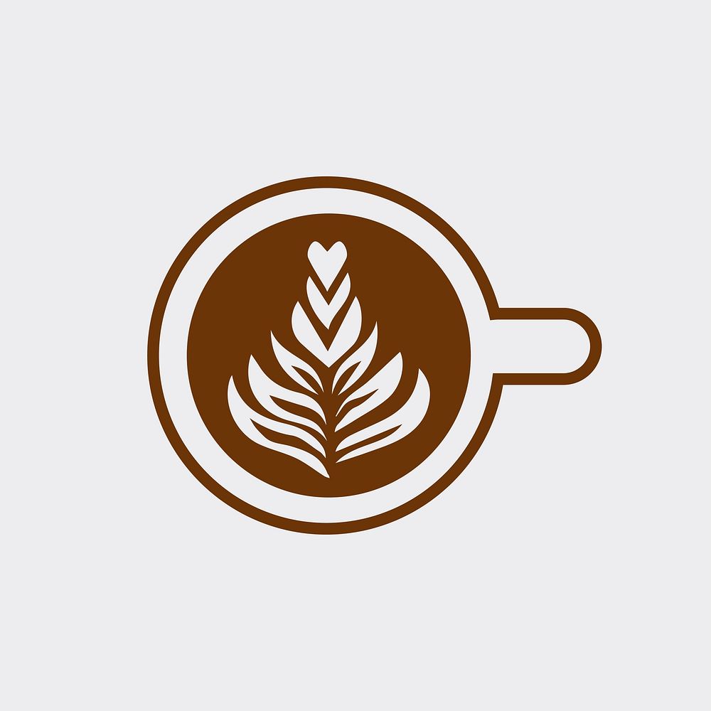 Cup of cappuccino with tree vector