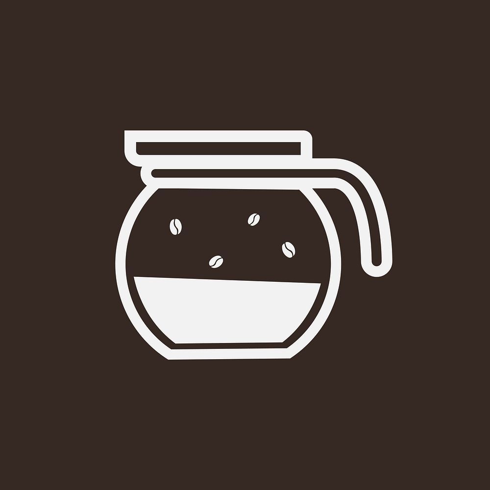 White coffee pot logo vector