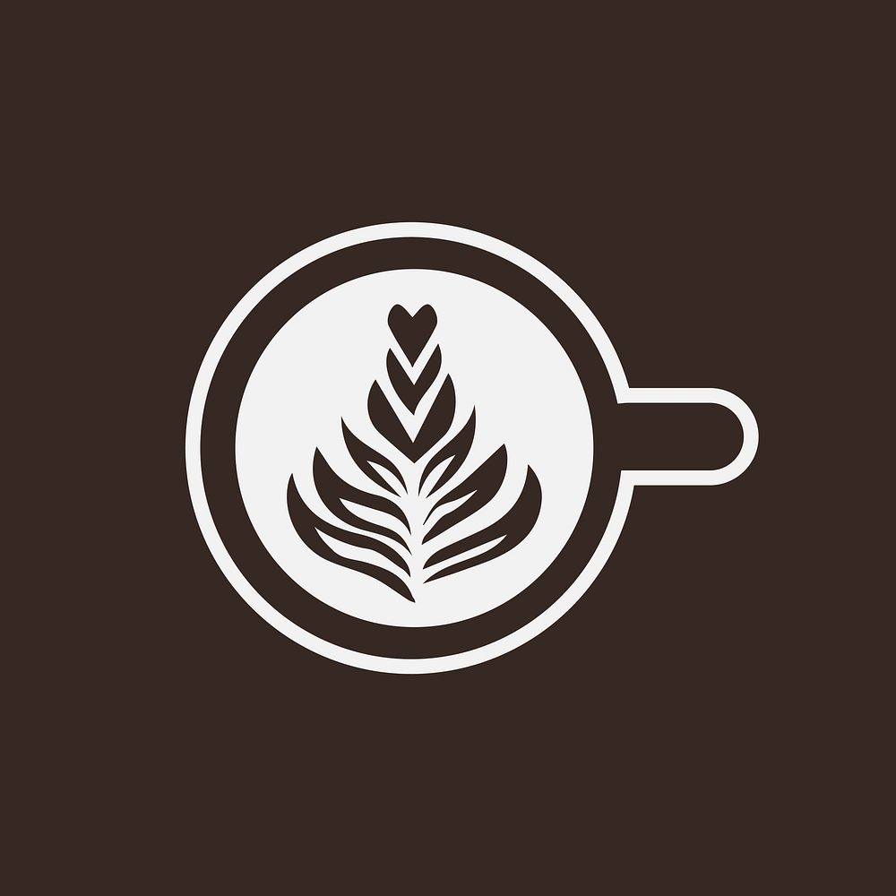 Cup of cappuccino with tree vector