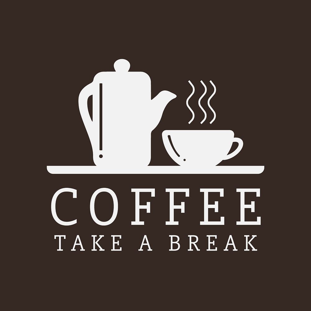 Coffee shop logo, food business template for branding design vector