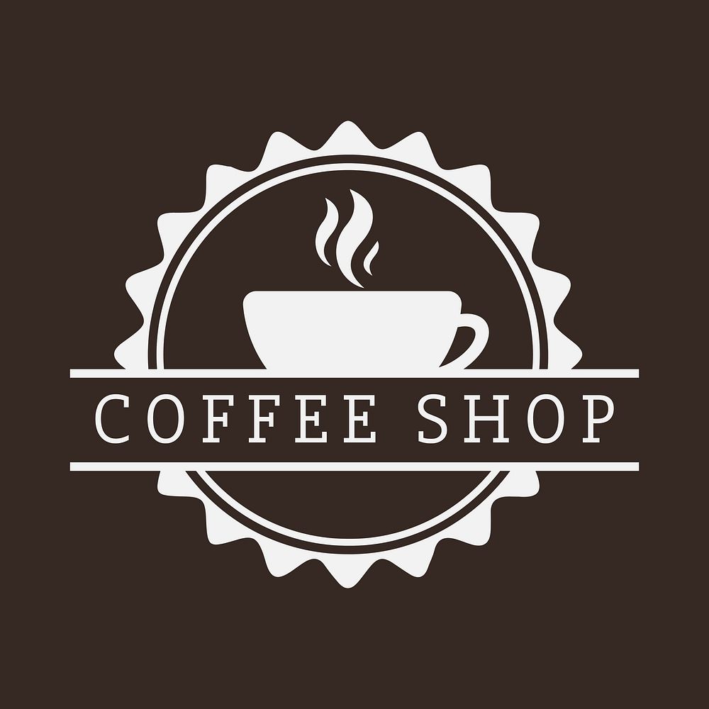 Coffee shop logo, food business template for branding design psd