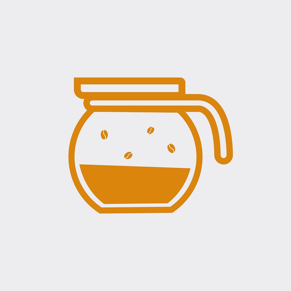 Orange coffee pot logo vector