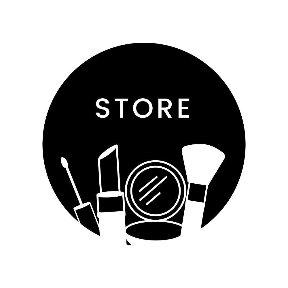 Black beauty store logo cosmetics vector
